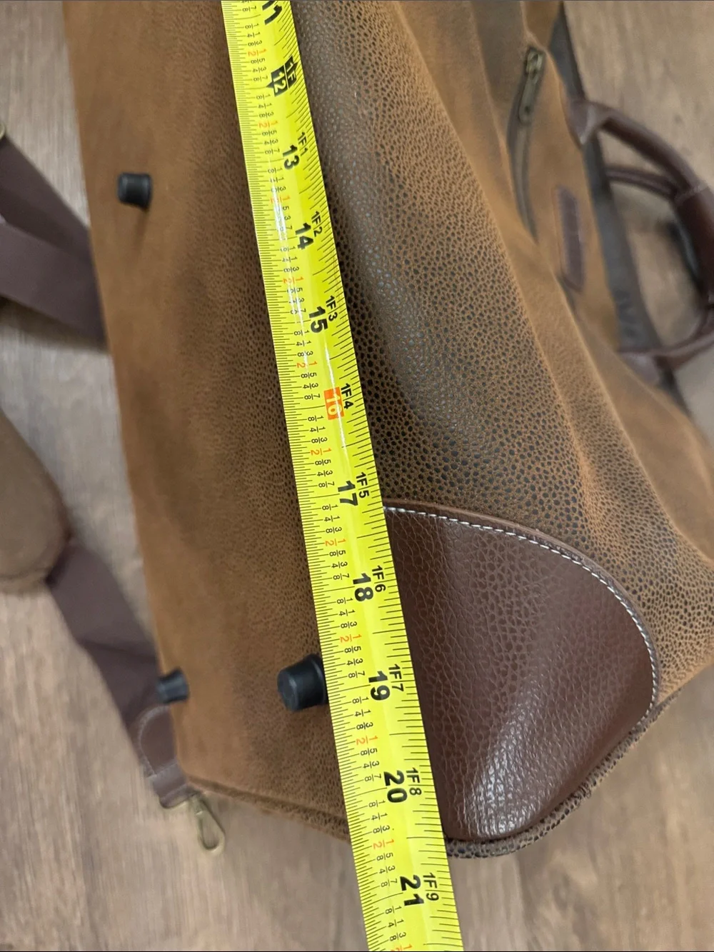 Benoss Milani Vintage-Style Brown Duffel Bag with Removable Shoulder Strap